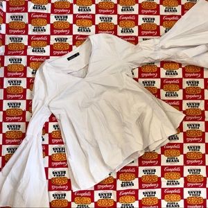 Bell Sleeve White Boohoo Top